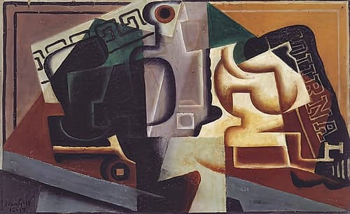 Glass and carafe 1917 Abstract Art Print