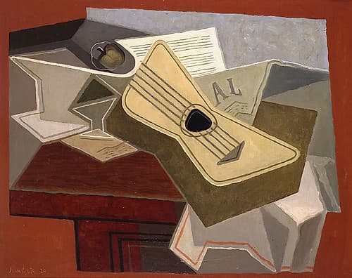 Guitar and Newspaper 1925 Abstract Art Print