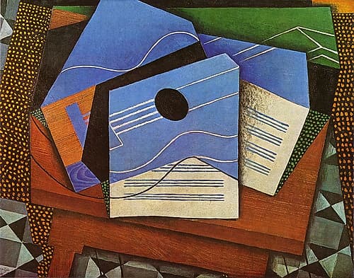 Guitar on a table 1915 Abstract Art Print