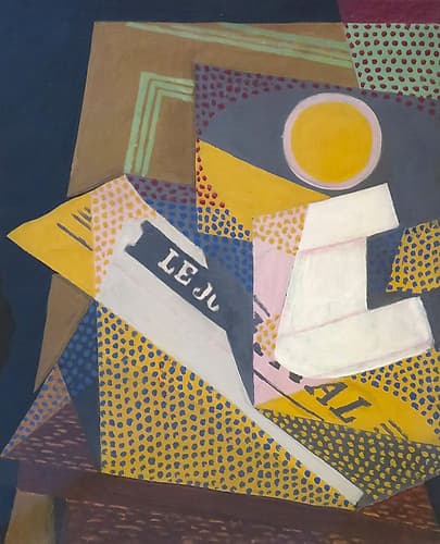 Newspaper and Fruit Dish 1916 Abstract Art Print