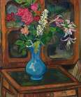 Bouquet of Flowers on a Small Table 1932 Art Print