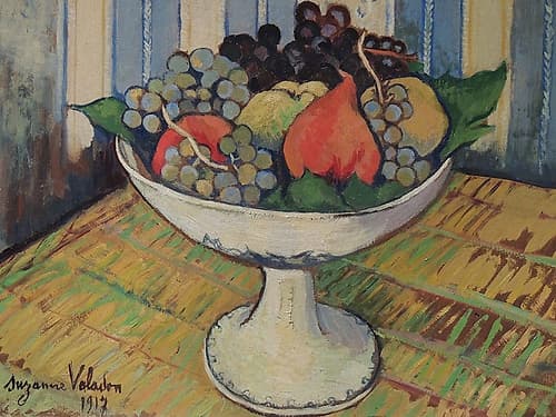 Bowl of Fruits 1917 European Print