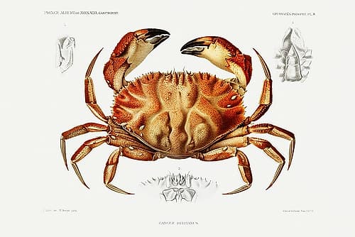 Dungeness crab illustration Art Print