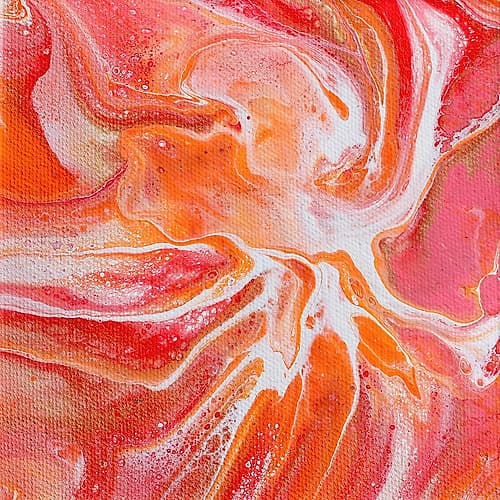 Dreamsicle Swirl Abstract Art Print