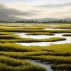 Maze of Marsh Ponds Art Print