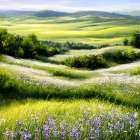 Rolling Hills of Flowers Art Print