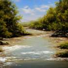 Shallow Riverbed Art Print