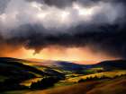 Battling Clouds Art Print