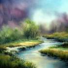 Bend in the Creek Art Print