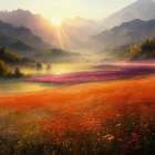 Evening Field of Flowers 4 Art Print