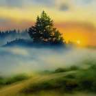 Mist at Days End Art Print