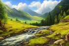 Mountain Meadow Creek Art Print