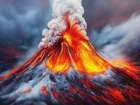 The Volcano Erupts Art Print