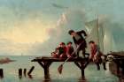 Boys Crabbing Art Print