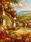 Flowers at the Stairs Art Print