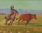 Roping the Bull Art Print