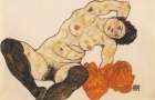 Reclining Nude with Yellow Towel 1917 Art Print