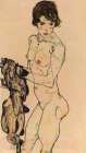 Standing Nude with Blue Cloth 1914 Art Print