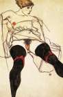Woman with Black Stockings 1913 Art Print