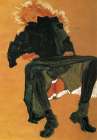 Reclining Girl in Dark Blue Dress 1910 Art Print