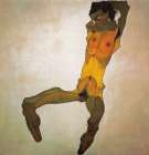 Seated Male Nude Self-Portrait 1910 Art Print