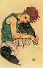 Sitting Woman with Bent Knee 1917 Art Print