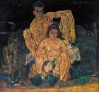 The Family Squatting Couple 1918 Art Print