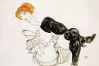 Woman in Black Stockings, Valerie Neuzil 1913 Art Print