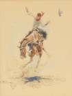 Bucking Bronco and Rider 1923 Art Print