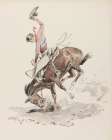 Bucking Horse and Cowboy 1925 Art Print
