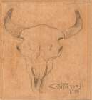 Buffalo Skull 1915 Vintage Print