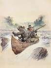 Canoeing Through the Rapids Art Print