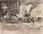 Contrast in Artists Salons, My Studio as Mother Thought 1894 Vintage Print