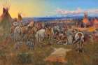 Father De Smets First Meeting with the Flathead Indians Art Print