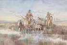 Indian Family with Travois 1897 Art Print