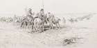 Indians Meet First Wagon Train West of Mississippi 1922 Art Print