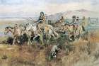 Indian Woman Moving Camp with Travois 1897 Art Print