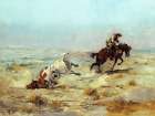 Lassoing a Steer 1897 Art Print
