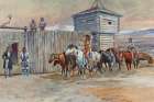 Robe Traders at Fort Benton Art Print