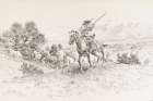 Rocky Mountain Trappers Driving Off Horses Stolen from California Mission 1922 - by Russell, Charles Marion | Bentley Art Publishing | Russell, Charles Marion