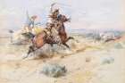 Roping a White Wolf 1898 Art Print