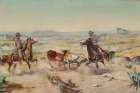 Roping the Steer Art Print