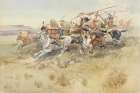 Running Fight Between Crees and Blackfeet, Old Style Warfare 1895 Art Print
