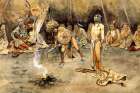 Sioux Torturing a Blackfoot Brave 1897 Vintage Print