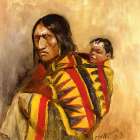 Stone in Moccasin Woman 1890 Vintage Print