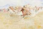 The Battle Between the Blackfeet and Piegans 1897 Art Print