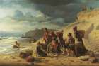 Fishing Families Waiting for Their Men to Return Art Print