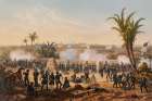 Bombardment of Vera Cruz in the Mexican American War 1847 Traditional Print
