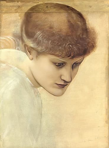 Head Study of Dorothy Dene The Golden Stairs Art Print