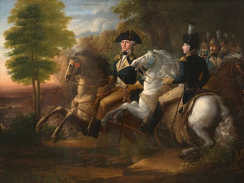 Washington and Lafayette at the Battle of Brandywine Figurative Print